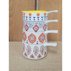 DASH OF THAT Stackable Nesting Ceramic Measuring Cups Set of 4 by Nancy Green